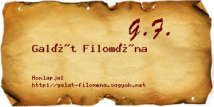 Galát Filoména névjegykártya